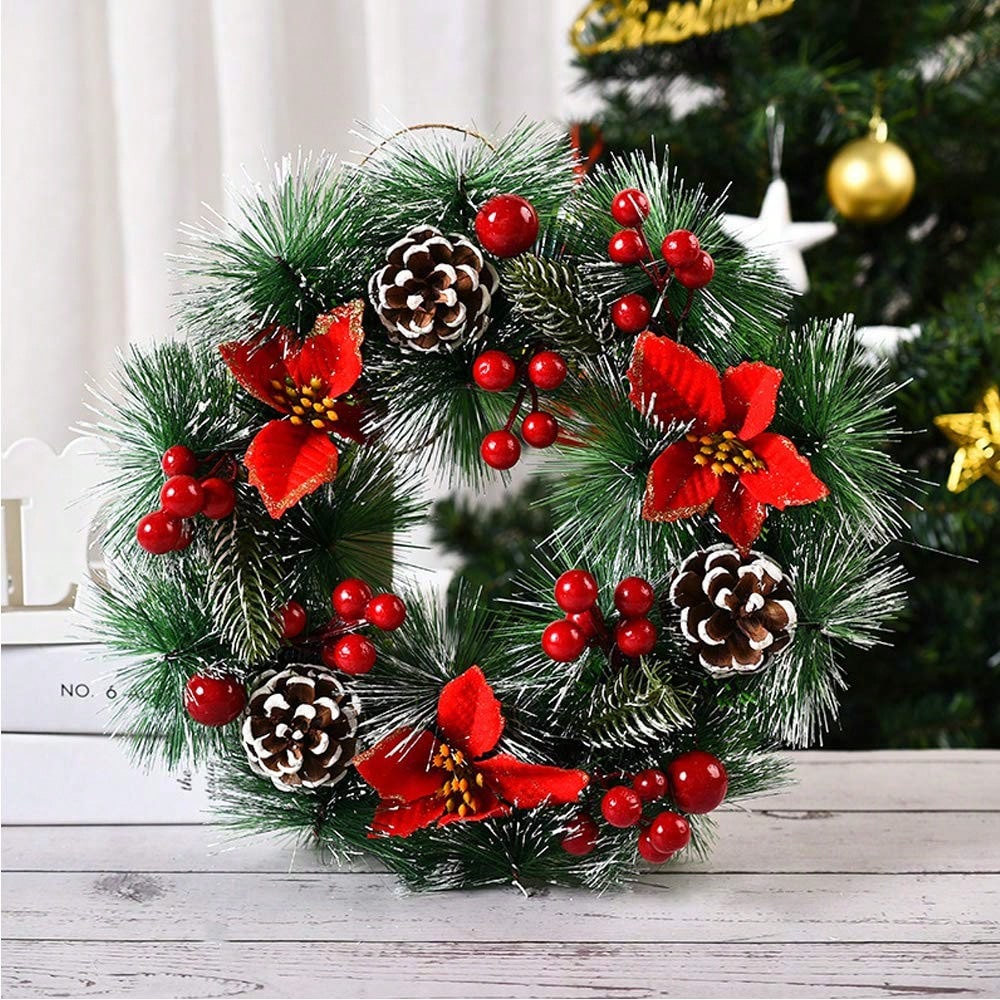 Christmas Wreath Fake - 1 Pieza de Guirnalda Navideña para